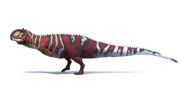 3D Rendered Animation of a Majungasaurus walking