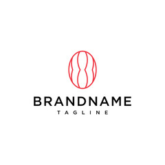 Egg line art logo design vector template