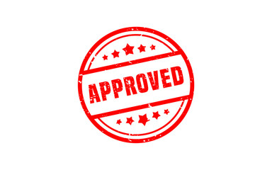 Approved rubber stamp with grunge style on white background