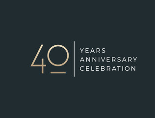 Forty years celebration event. 40 years anniversary sign. Vector design template.
- 548935385