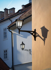 View of the city street lamp during the day