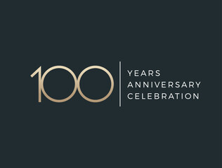 One hundred years celebration event. 100 years anniversary sign. Vector design template.
- 548935555