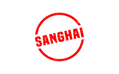 SANGHAI CHINA rubber stamp with grunge style on white background