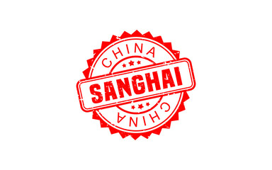 SANGHAI CHINA rubber stamp with grunge style on white background