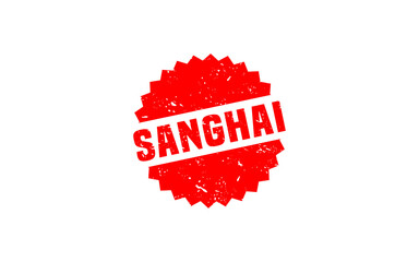SANGHAI CHINA rubber stamp with grunge style on white background