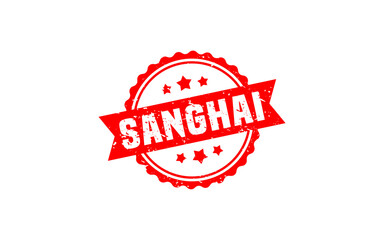 SANGHAI CHINA rubber stamp with grunge style on white background
