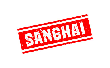 SANGHAI CHINA rubber stamp with grunge style on white background