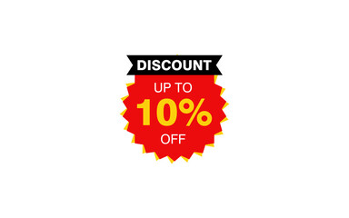 10 Percent discount offer, clearance, promotion banner layout with sticker badge.