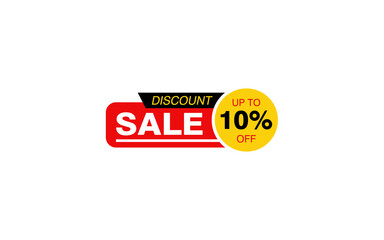 10 Percent discount offer, clearance, promotion banner layout with sticker badge.