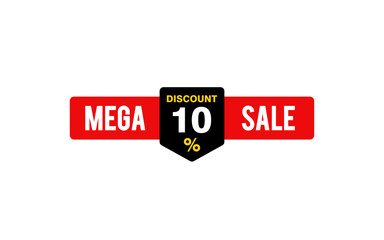 10 Percent discount offer, clearance, promotion banner layout with sticker badge.