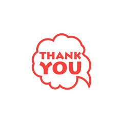 Thank you, speech bubble isolated on white background