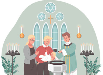 Christian Church Cartoon © Macrovector