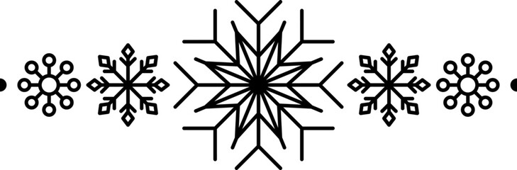 Snowflake frame element. Winter snowflake silhouette for Christmas design