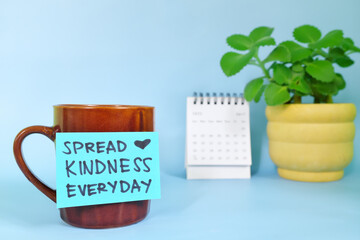 Spread kindness everyday and share blessings motivation and inspiration concept. Selective focus of...
