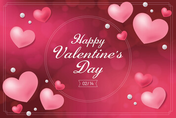  バレンタイン（赤系背景・文字入り）