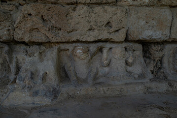 old stone wall Buddhist stupa 
