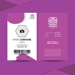 Abstract Id Card Design, Identity Card Template Vector Office Id Card Layout, Employee Id Card for Your Business or Company