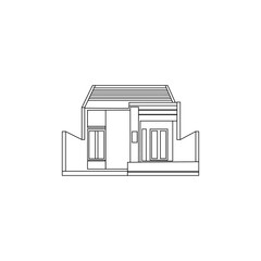 house front view simple design vector design illustrator