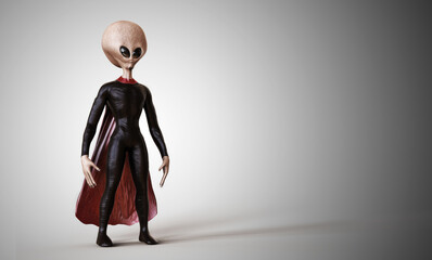 Gray Alien ET extraterrestrial. Extremely detailed and realistic high resolution 3d illustration.