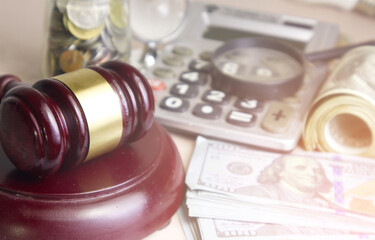  Financial law and compensation lawsuits concept.