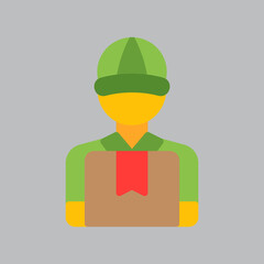 Courier icon in flat style about logistics, use for website mobile app presentation