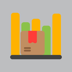 Statistics sales icon in flat style about logistics, use for website mobile app presentation