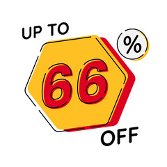 Vector of discount up to 66%, suitable for advertising content