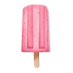 Pink ice cream isolated on transparent background 