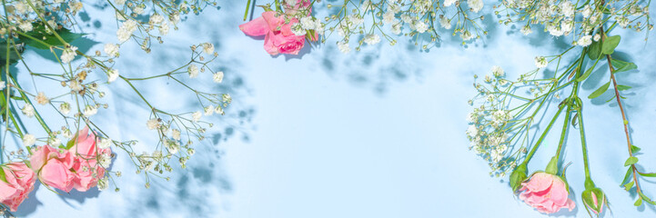 Cute spring flatlay background