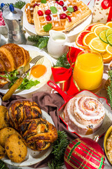 Festive Christmas morning breakfast