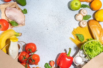 Food ingredients in paper grocery bag