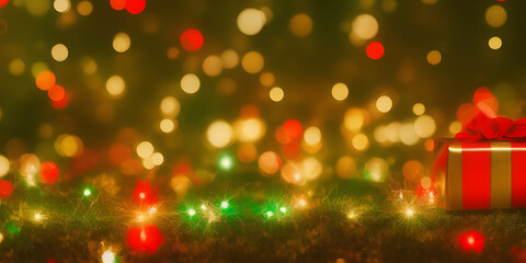 christmas gift box with lights,  Made by AI, Artificial Intelligence
