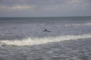 surfing in the sea