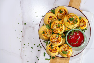 Homemade margarita pizza  roll