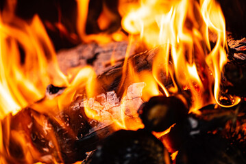 Fire Pit at night showing glowing embers