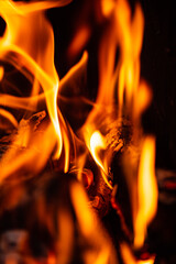Fire Pit at night showing glowing embers