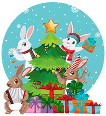 Christmas tree with rabbit