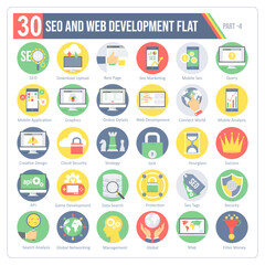 A set of 30 icons for SEO and Website including webpage,WebLink,Responsive web