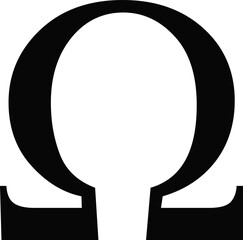 Flat style illustration of Omega letter icon isolated - obrazy, fototapety, plakaty