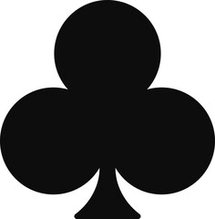 Flat style illustration of Poker playing cards suit of Clubs red symbol isolated