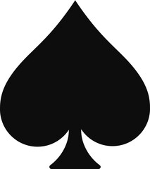 Flat style illustration of Poker playing cards suit of Spades red symbol isolated