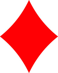 Obraz premium Flat style illustration of Poker playing cards suit of Diamonds red symbol isolated