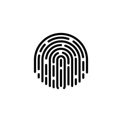 Fingerprint icons. Vector finger print touch ID illustration. Verification code