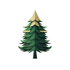 Obraz premium Flat Christmas tree cartoon wallpaper. Modern flat design in winter. Minimalist winter wallpapers