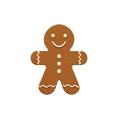 Flat Christmas Gingerbread Man cartoon wallpaper. Modern flat design in winter. Minimalist winter wallpapers