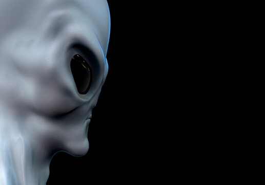 Alien Gray Humanoid ET Extraterrestrial character. Extremely detailed and realistic very high resolution 3d illustration