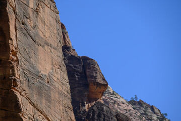 Clifs in Zion canyon, Utah, USA.