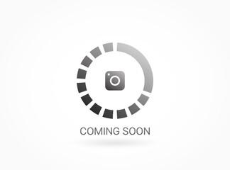 coming soon. no picture, no image available. photo icon with loading circle. vector illustration