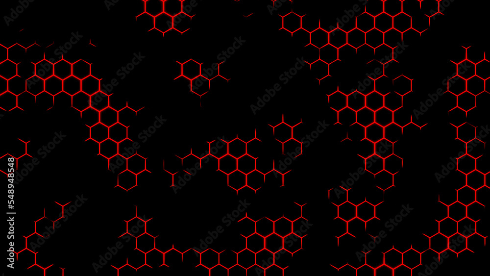 Poster futuristic surface concept with hexagons. design. trendy sci fi technology background with hexagonal