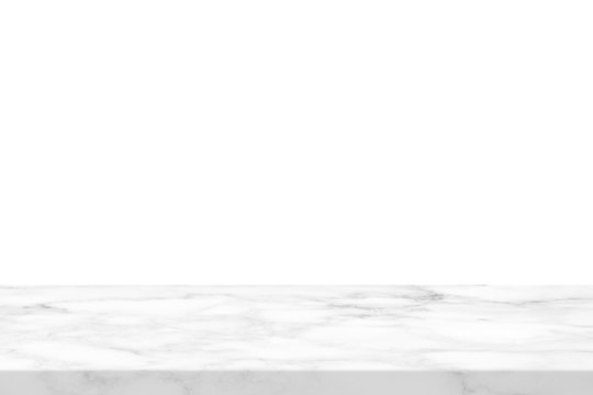 White Marble Table, Suitable for Product Presentation Backdrop, Display, and Mock up. (Transparent PNG File)
